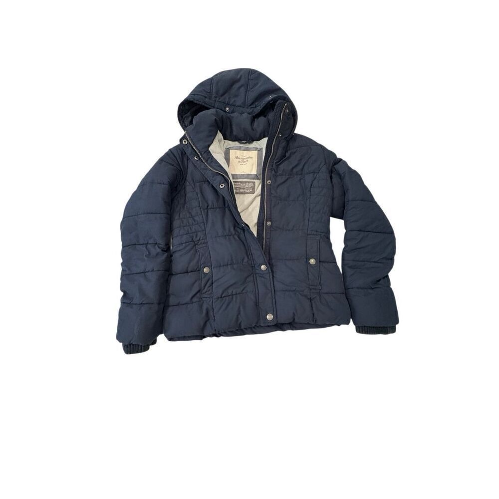 Abercrombie & Fitch Navy Hooded Puffer Jacket | Small